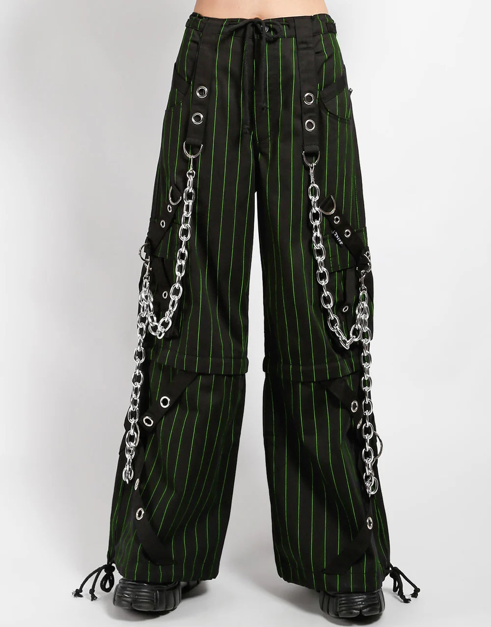 パンツ the elephant PINSTRIPE CHAIN SLACKS UNISEX godfather green pinstripe power chain pants – Rock