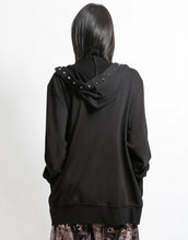 Load image into Gallery viewer, model showing back of hoodie