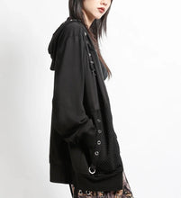 Load image into Gallery viewer, model showing side of hoodie