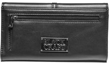Load image into Gallery viewer, Backside of wallet with coin zipper pouch and metal "BLACKCRAFT" logo