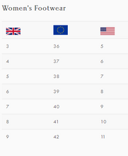 Load image into Gallery viewer, size chart