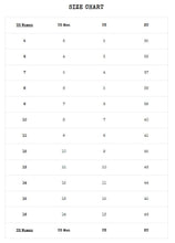 Load image into Gallery viewer, size chart