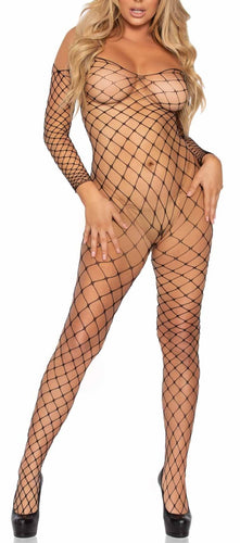 model showing front of bodystocking