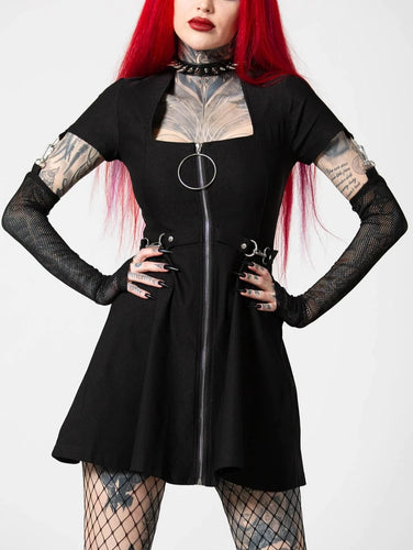 model showing front of dress