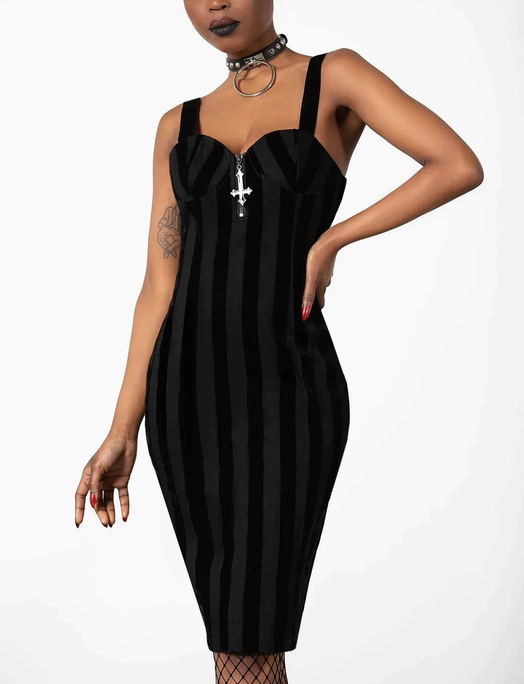 model showing front of dress