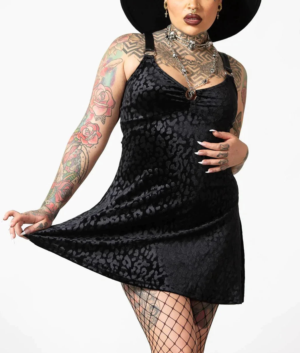 model showing front of dress