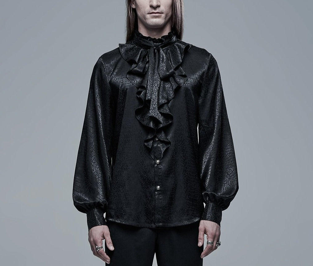 Black gothic vampire count long sleeve ruffles shirt – Rock Town Hollywood