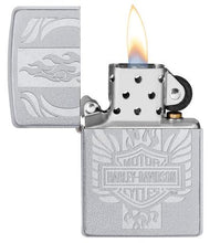 Load image into Gallery viewer, zippo opened with flame lit
